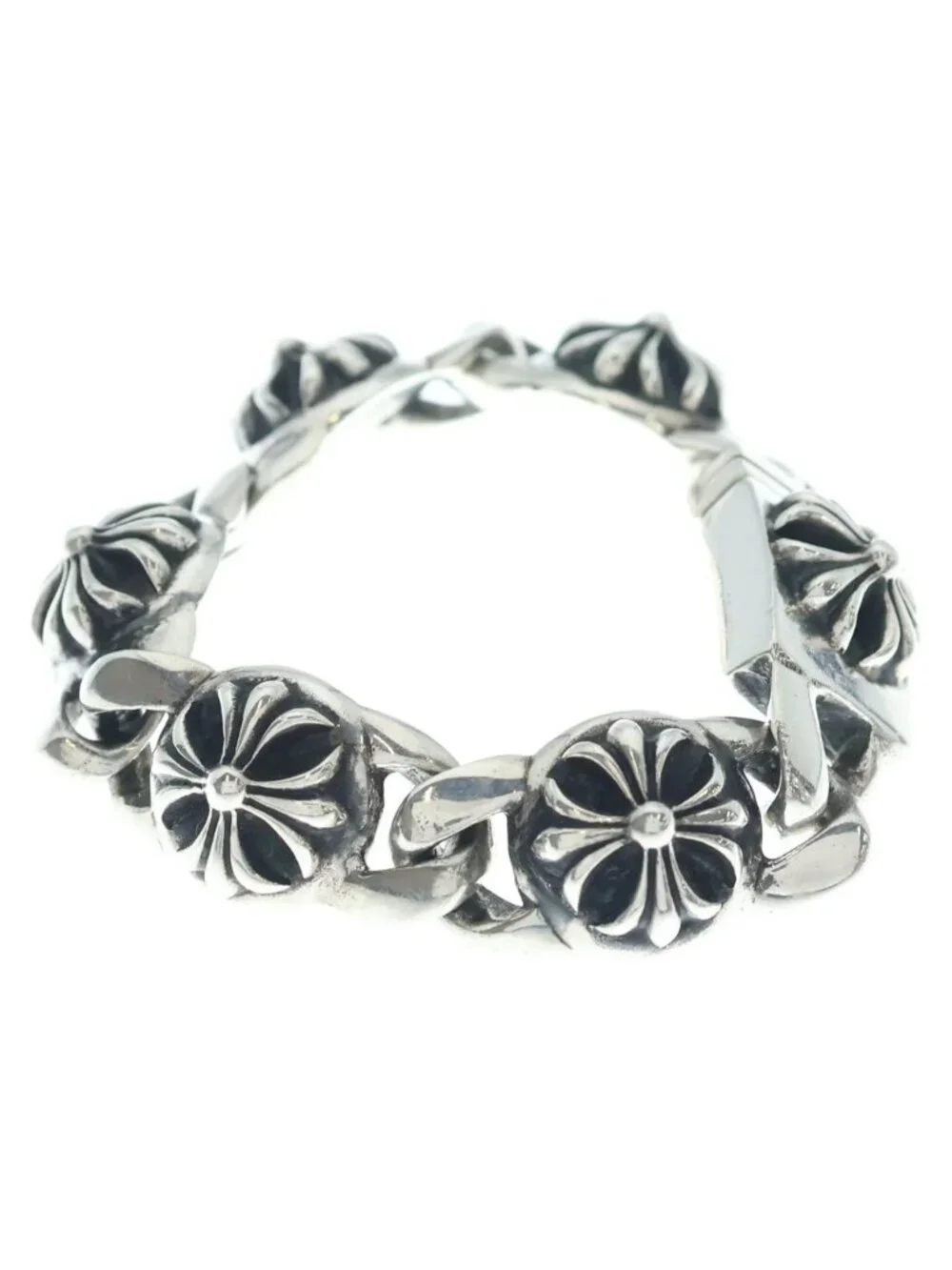 Chrome Hearts Cross Link Bracelet Silver